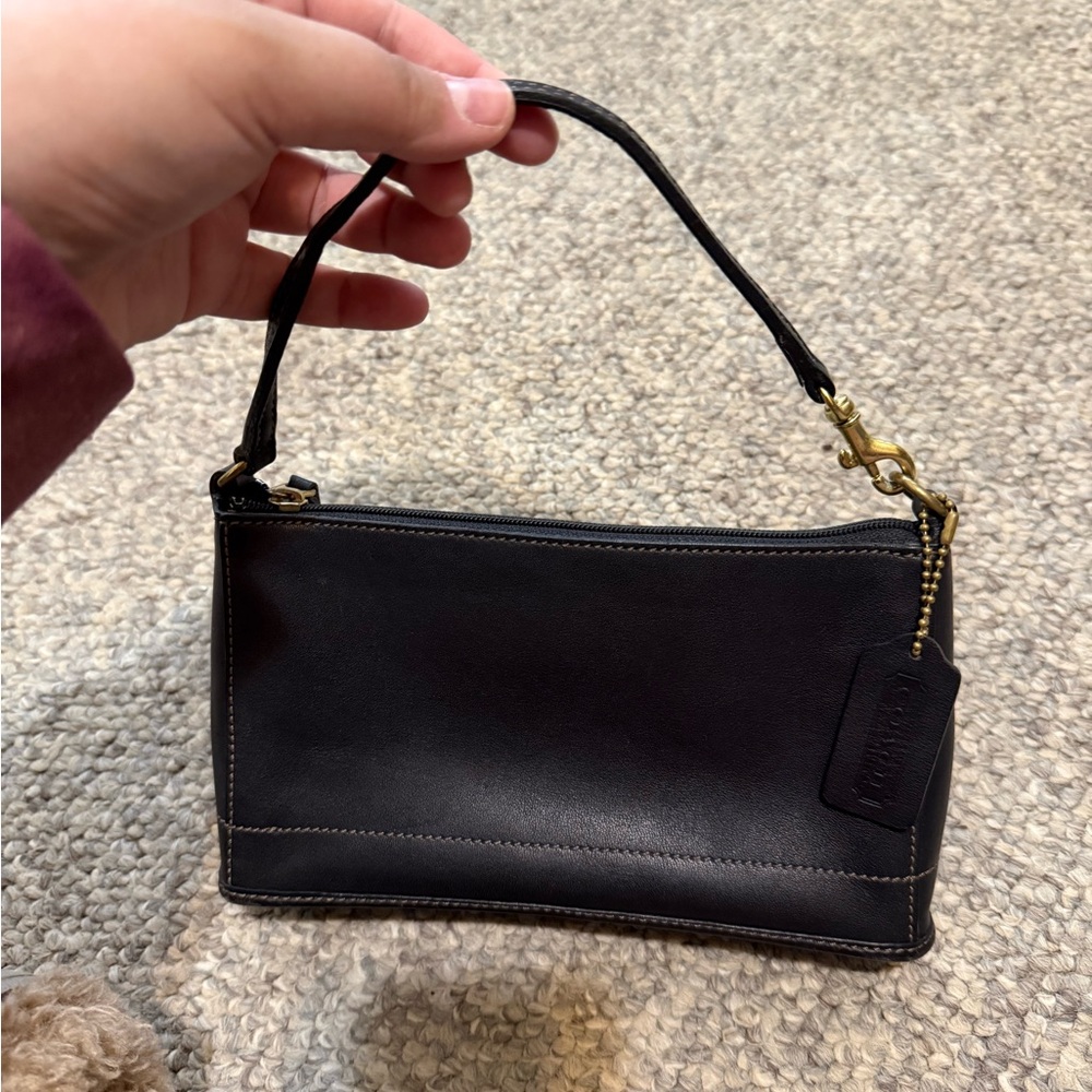 Coach Black Leather Shoulder Bag